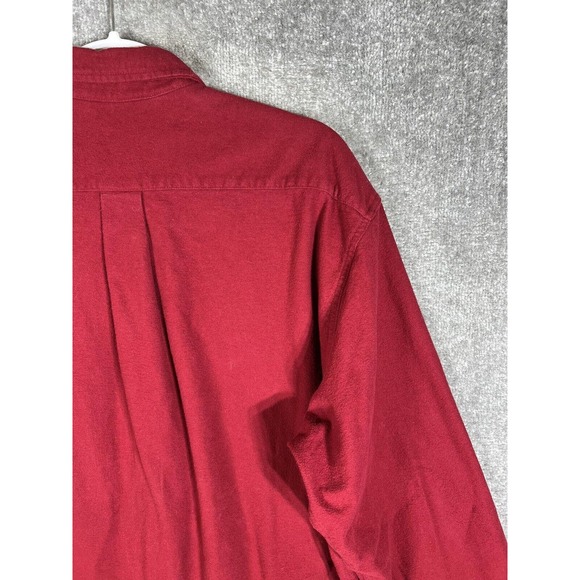 Eddie Bauer Long Sleeve Button‎ Down Flannel Shirt Mens Large Tall Red Pocket - Picture 9 of 14